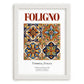 Foligno, Italy – Vintage Travel Poster, placed in minimal white frame