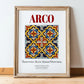 Arco, Italy – Travel Poster, in wooden frame leaning on the floor