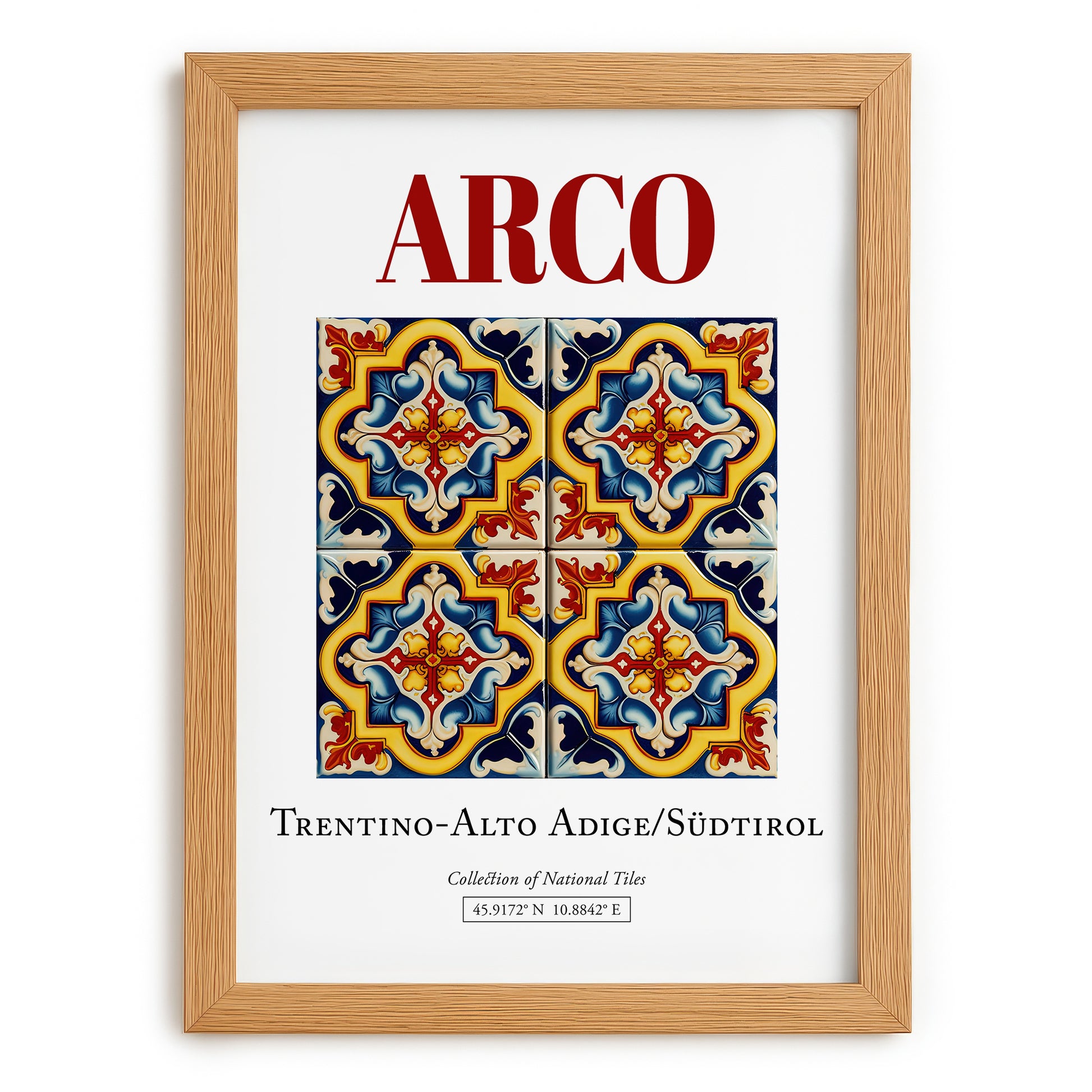 Arco, Italy – Travel Poster, set in oak frame