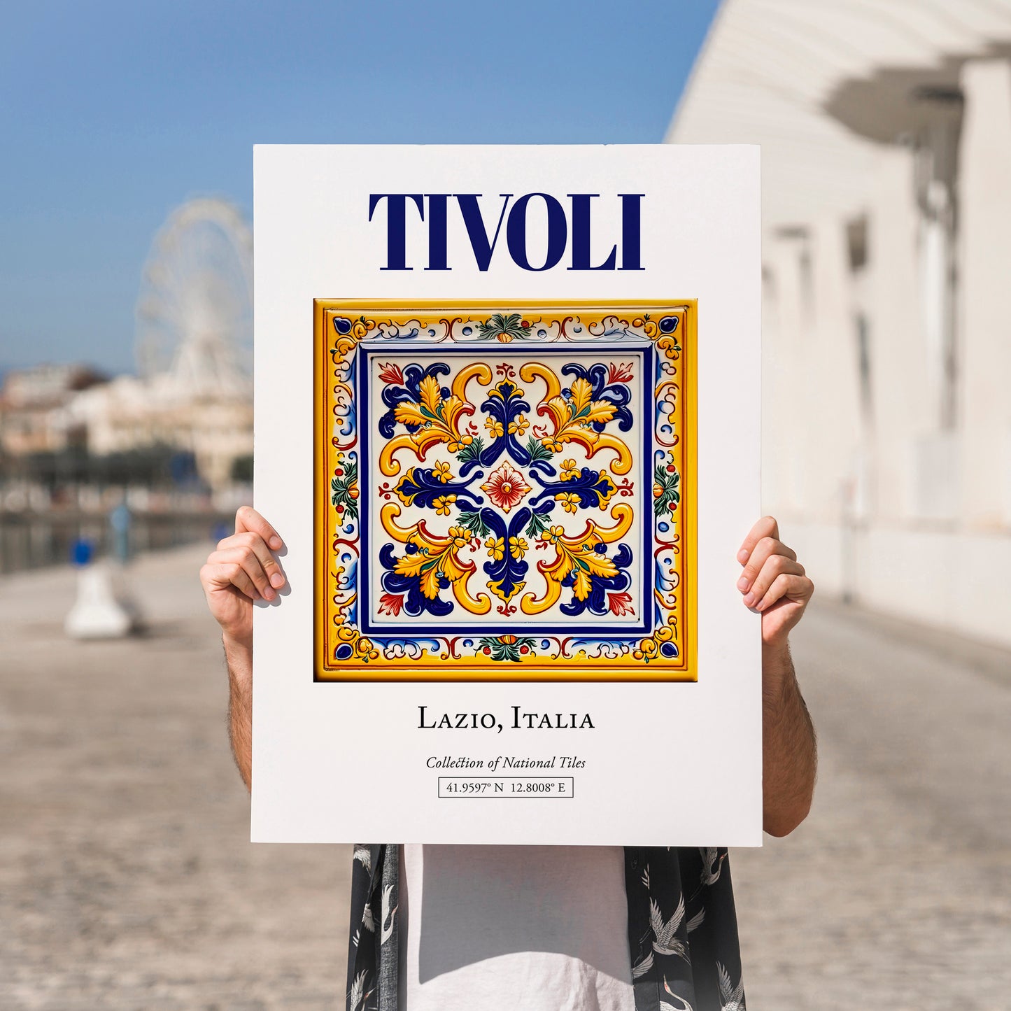 Tivoli, Italy – Travel Print, no-text version framed in wood