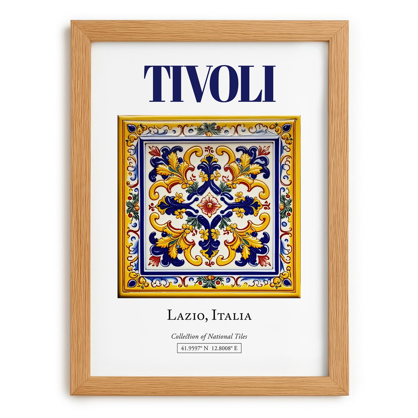 Tivoli, Italy – Travel Print, set in oak frame