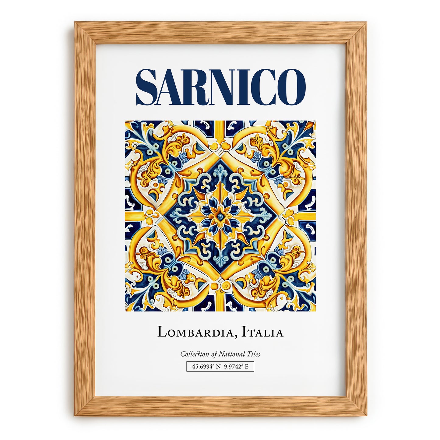 Sarnico, Italy – Travel Poster, set in oak frame