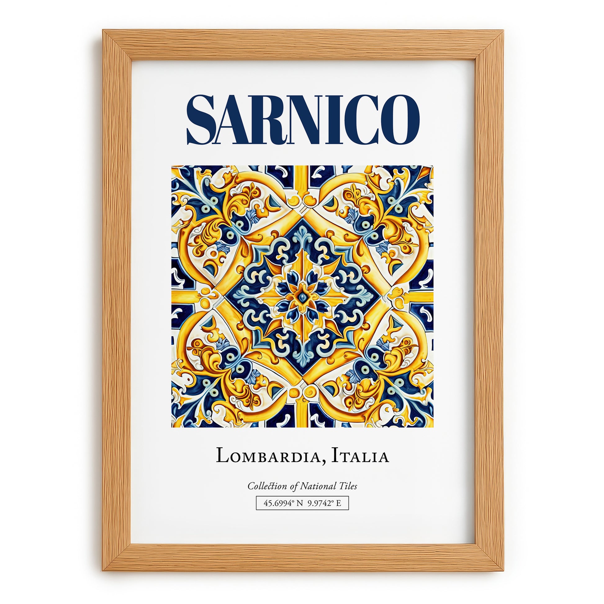 Sarnico, Italy – Travel Poster, set in oak frame