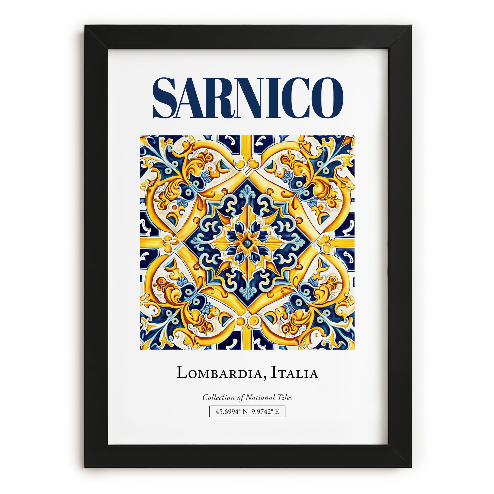 Sarnico, Italy – Travel Poster, in sleek black frame