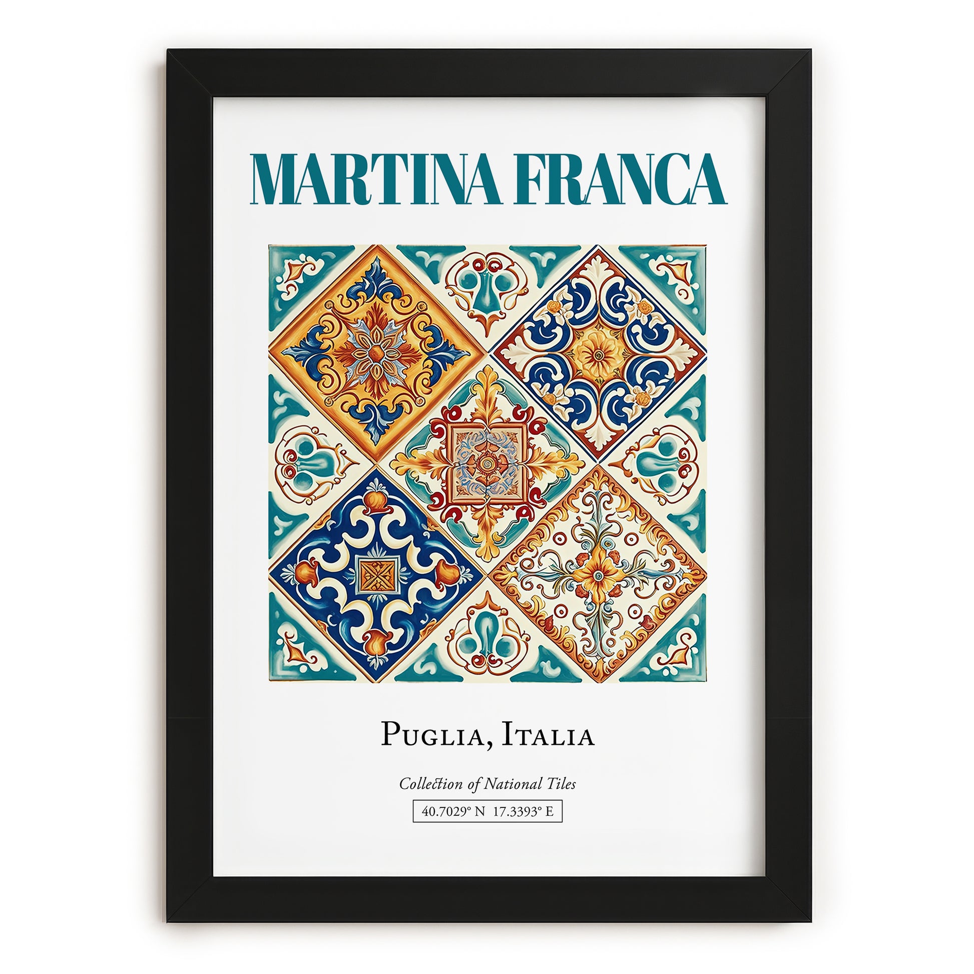 Martina Franca, Italy – Minimalist Travel Print, in sleek black frame