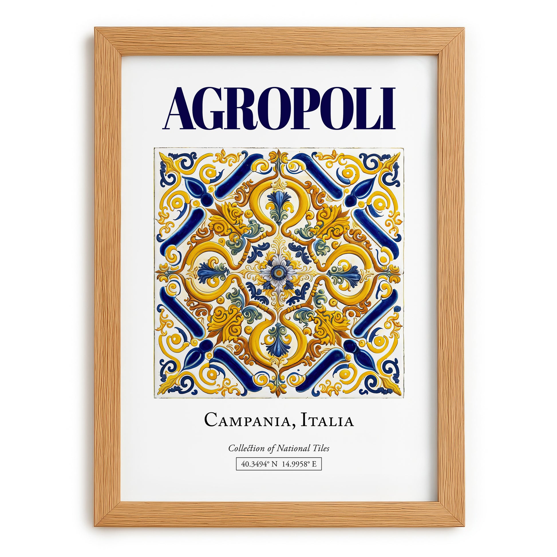 Agropoli, Italy – Travel Wall Decor, set in oak frame