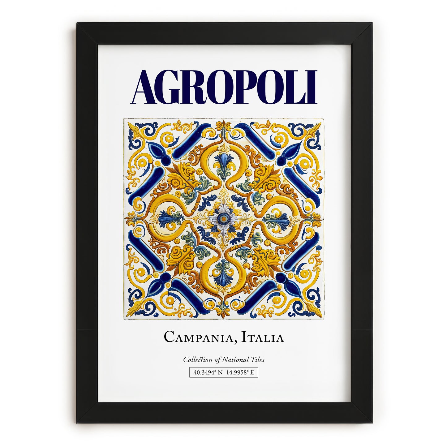 Agropoli, Italy – Travel Wall Decor, in sleek black frame