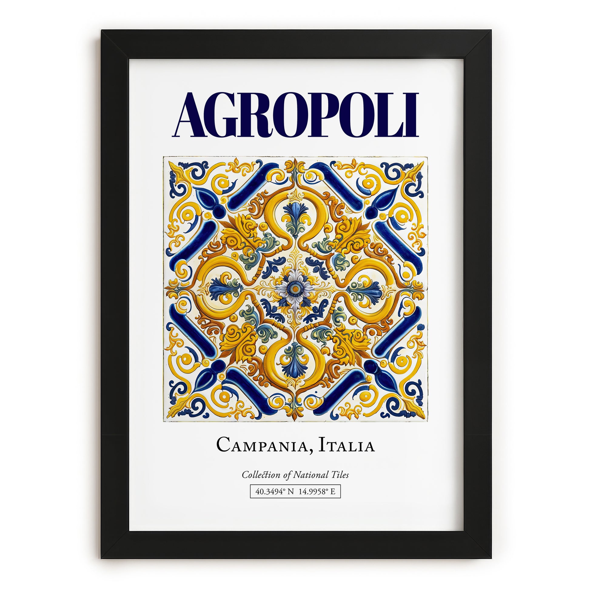 Agropoli, Italy – Travel Wall Decor, in sleek black frame