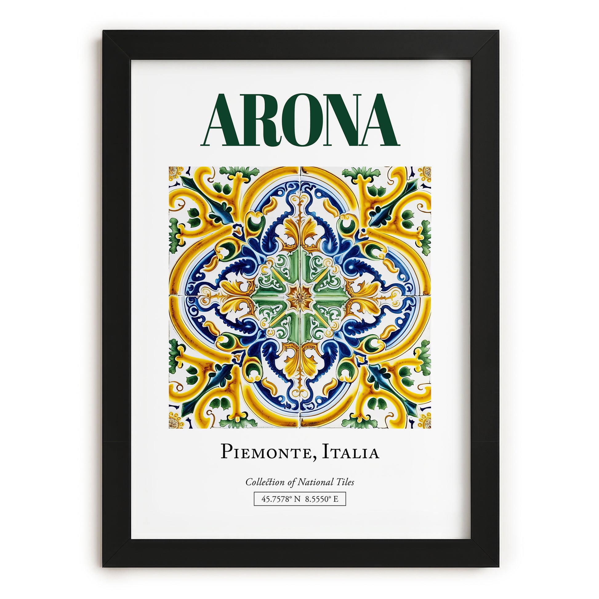 Arona, Italy – Travel Print, in sleek black frame