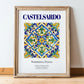 Castelsardo, Italy – Country Culture Poster, in wooden frame leaning on the floor