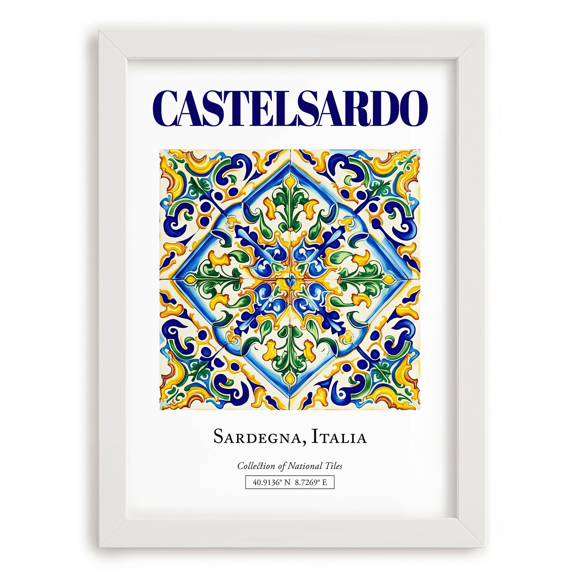 Castelsardo, Italy – Country Culture Poster, placed in minimal white frame