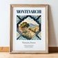 Montevarchi, Italy – Travel Poster, in wooden frame leaning on the floor