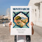 Montevarchi, Italy – Travel Poster, no-text version framed in wood
