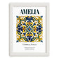 Amelia, Italy – Minimalist Travel Print, placed in minimal white frame