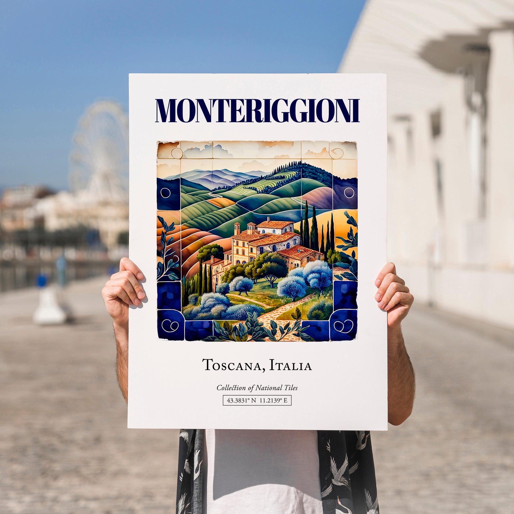 Monteriggioni, Italy – Travel Print, no-text version framed in wood