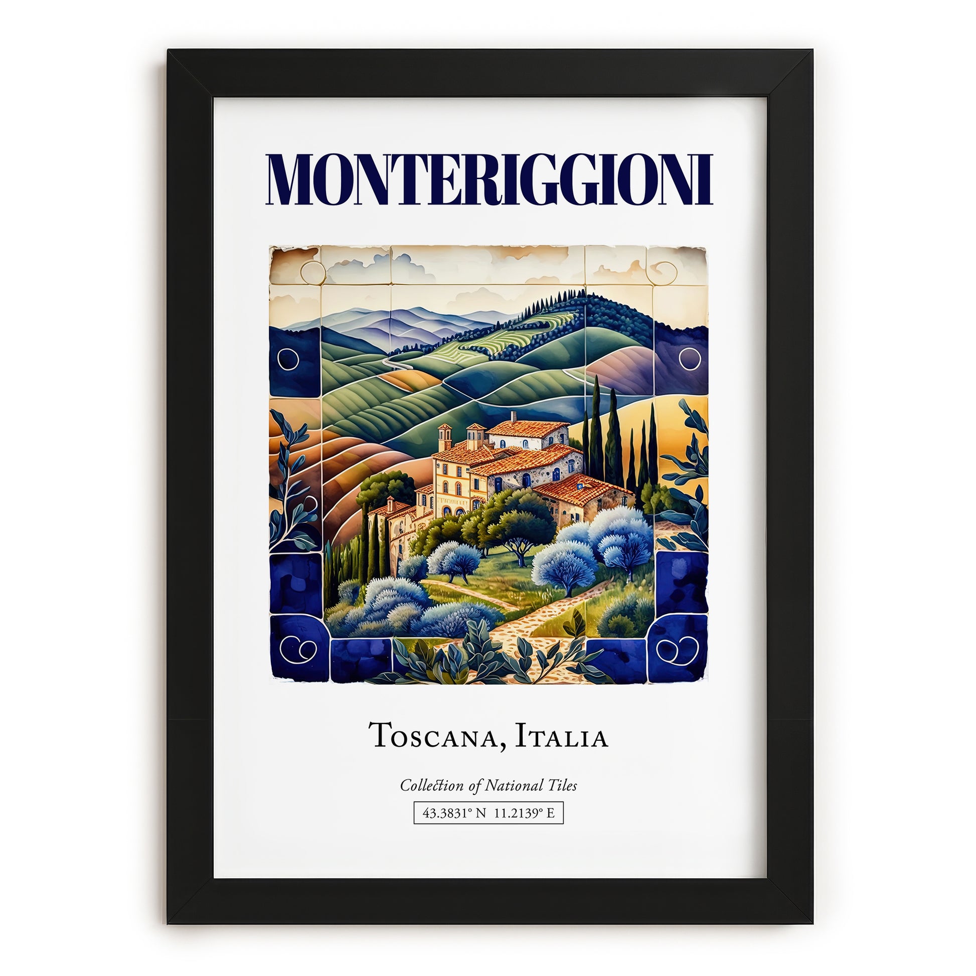 Monteriggioni, Italy – Travel Print, in sleek black frame