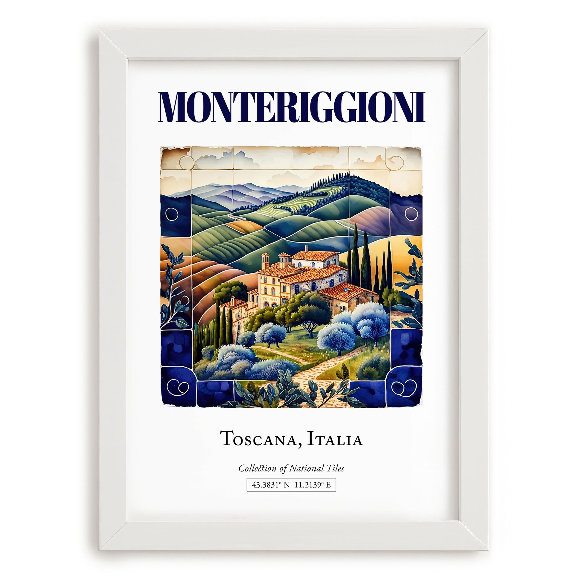Monteriggioni, Italy – Travel Print, placed in minimal white frame