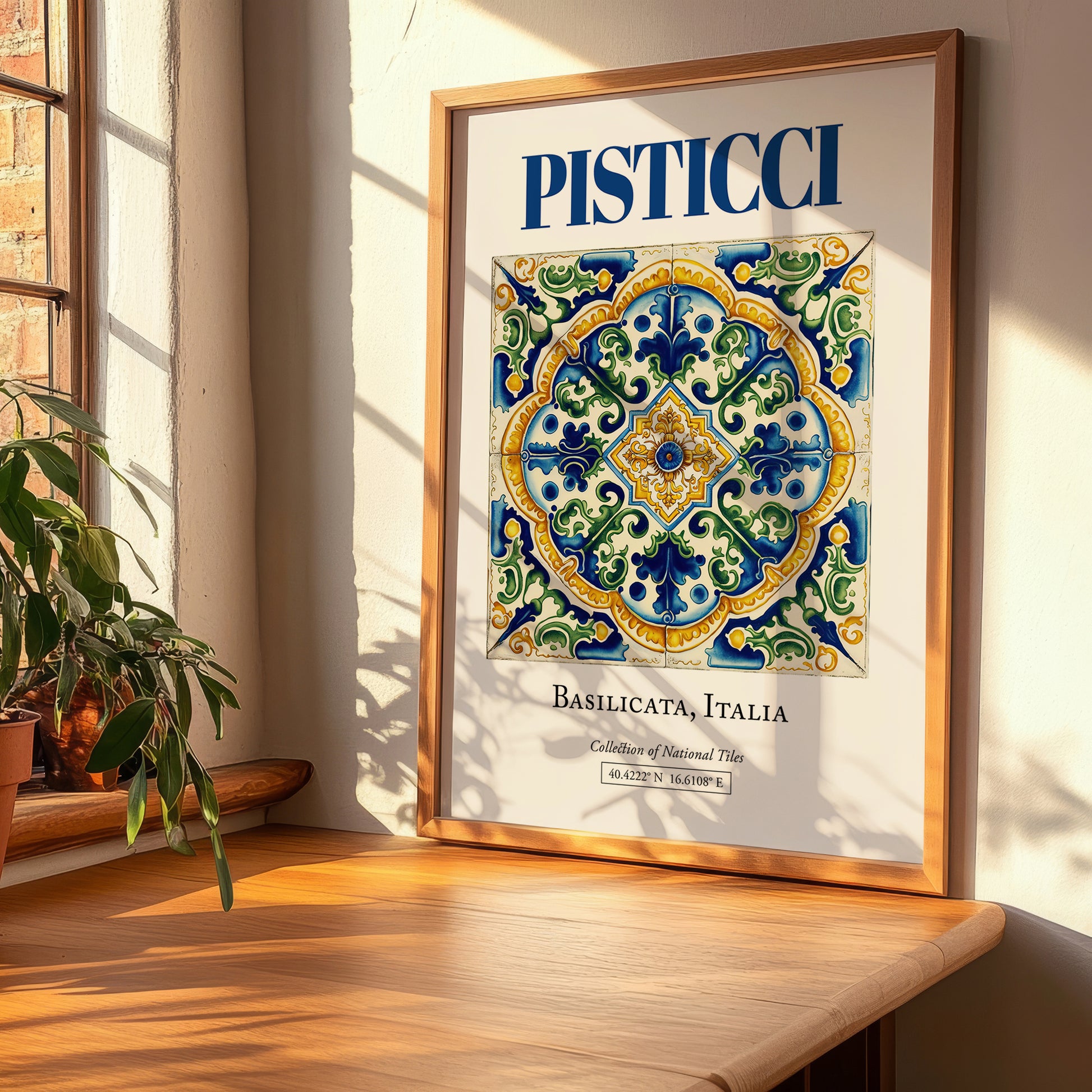 Pisticci, Italy – Global Cities Wall Print, clean layout with no caption
