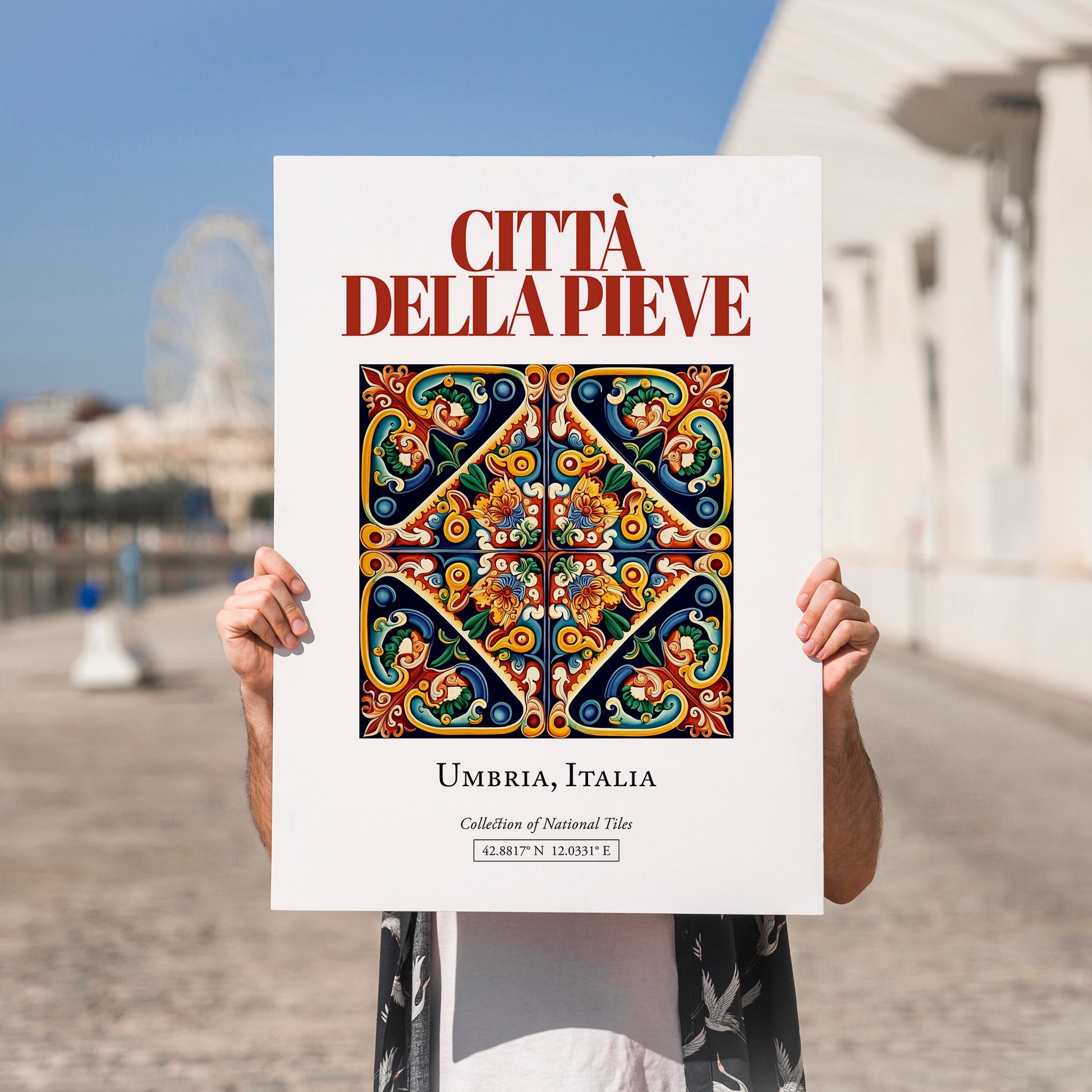 Città della Pieve, Italy – Travel Memories Wall Print, no-text version framed in wood