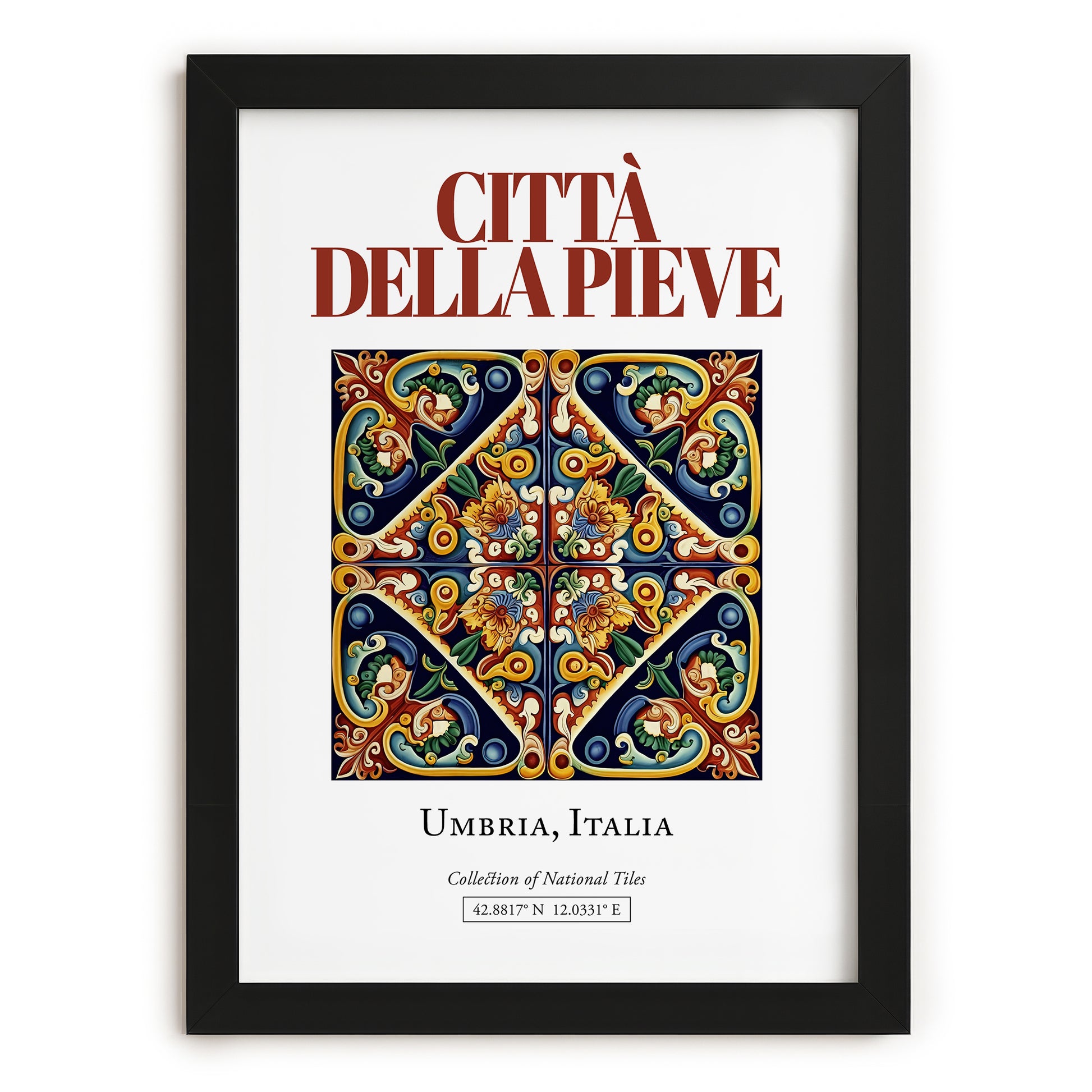 Città della Pieve, Italy – Travel Memories Wall Print, in sleek black frame
