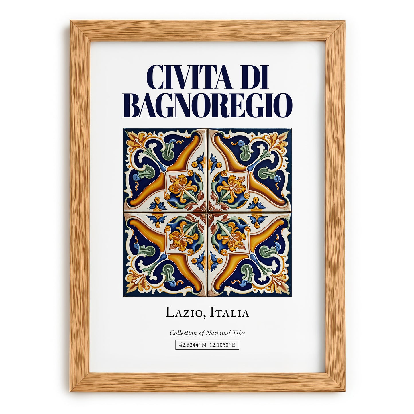 Civita di Bagnoregio, Italy – Travel Print, set in oak frame