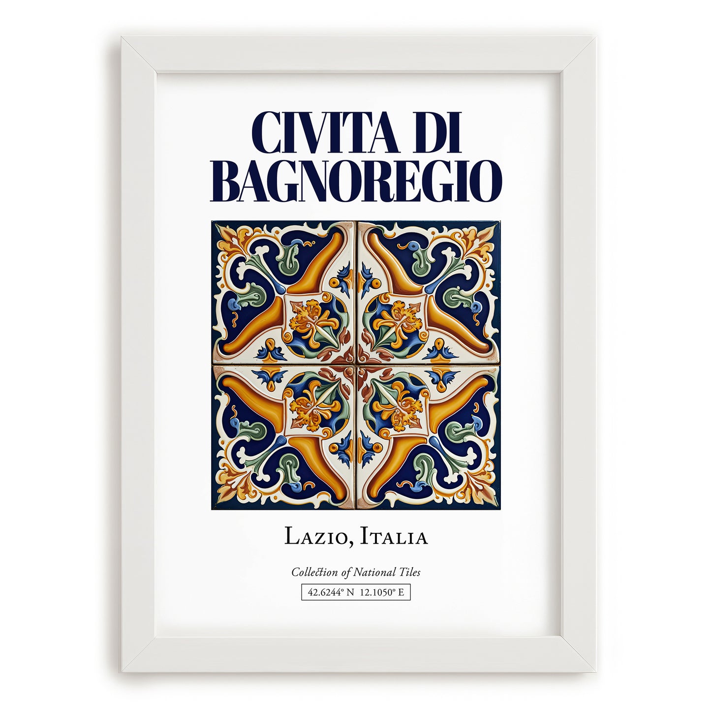 Civita di Bagnoregio, Italy – Travel Print, placed in minimal white frame