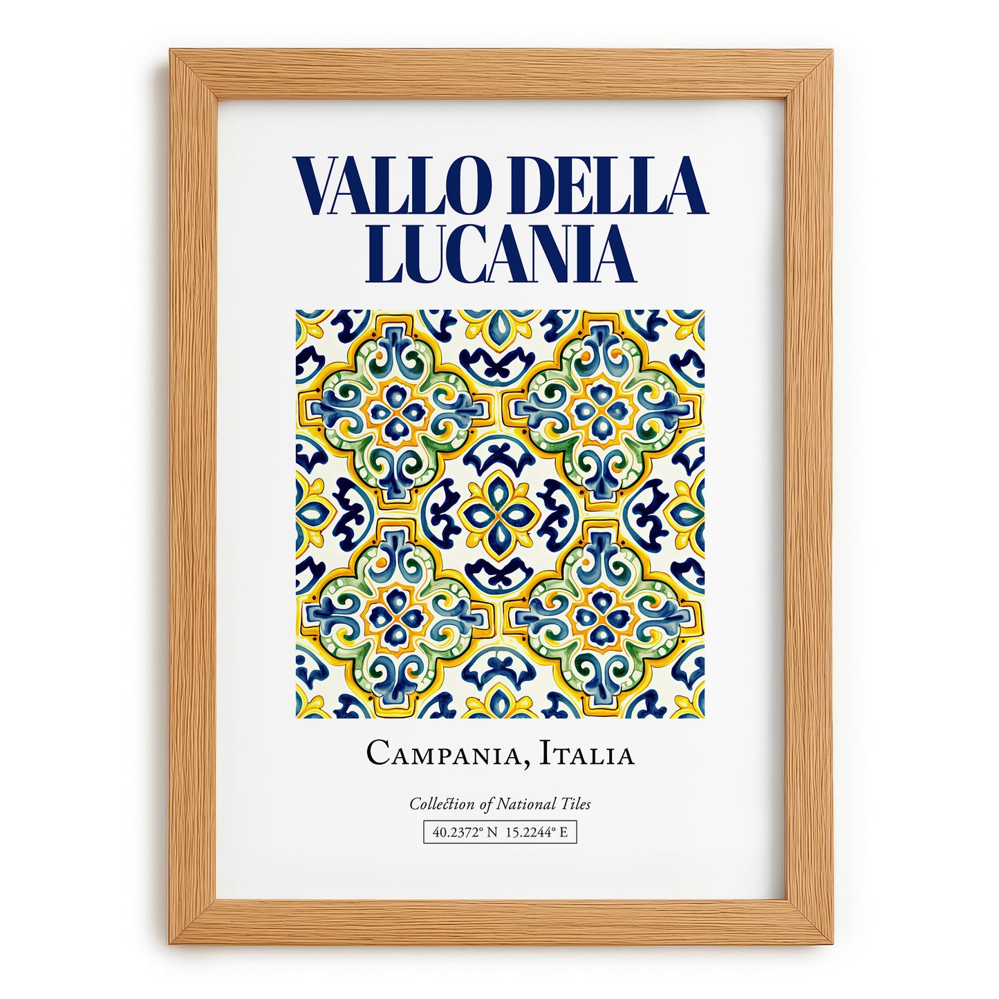 Vallo della Lucania, Italy – Travel Poster, set in oak frame