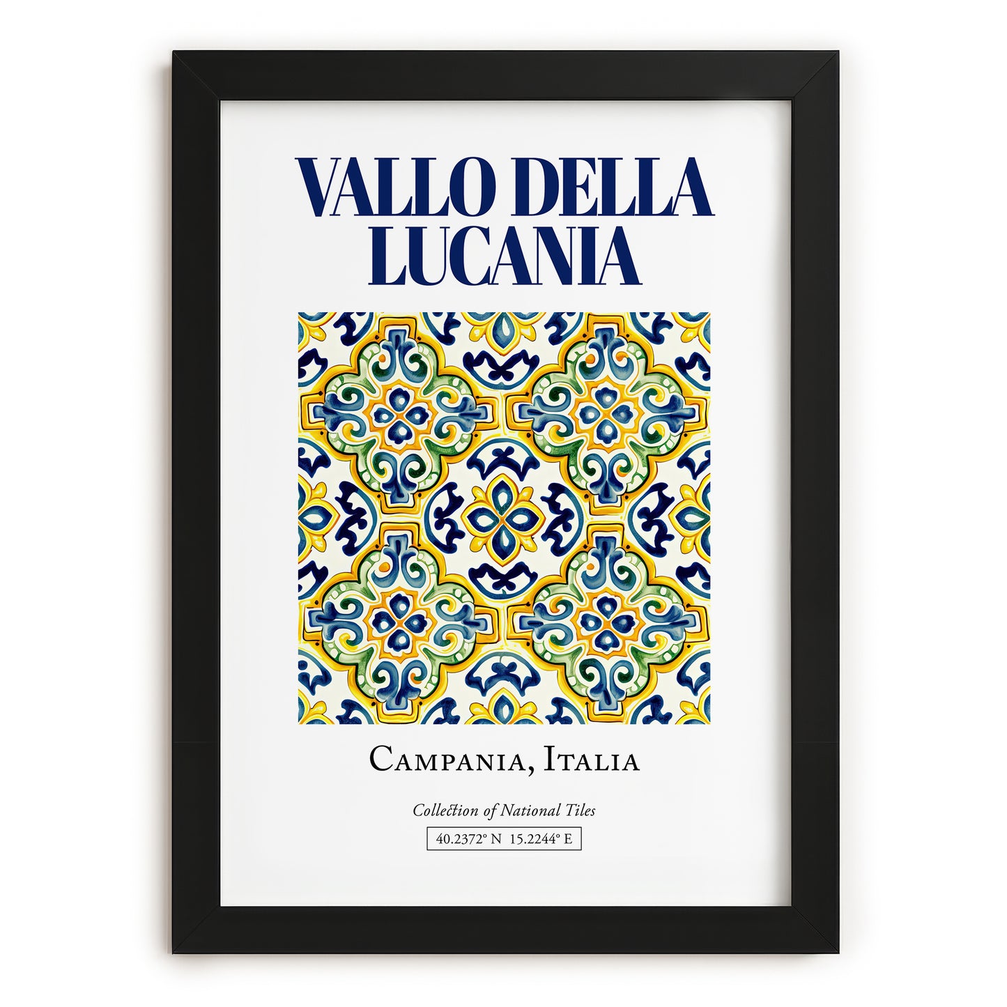 Vallo della Lucania, Italy – Travel Poster, in sleek black frame