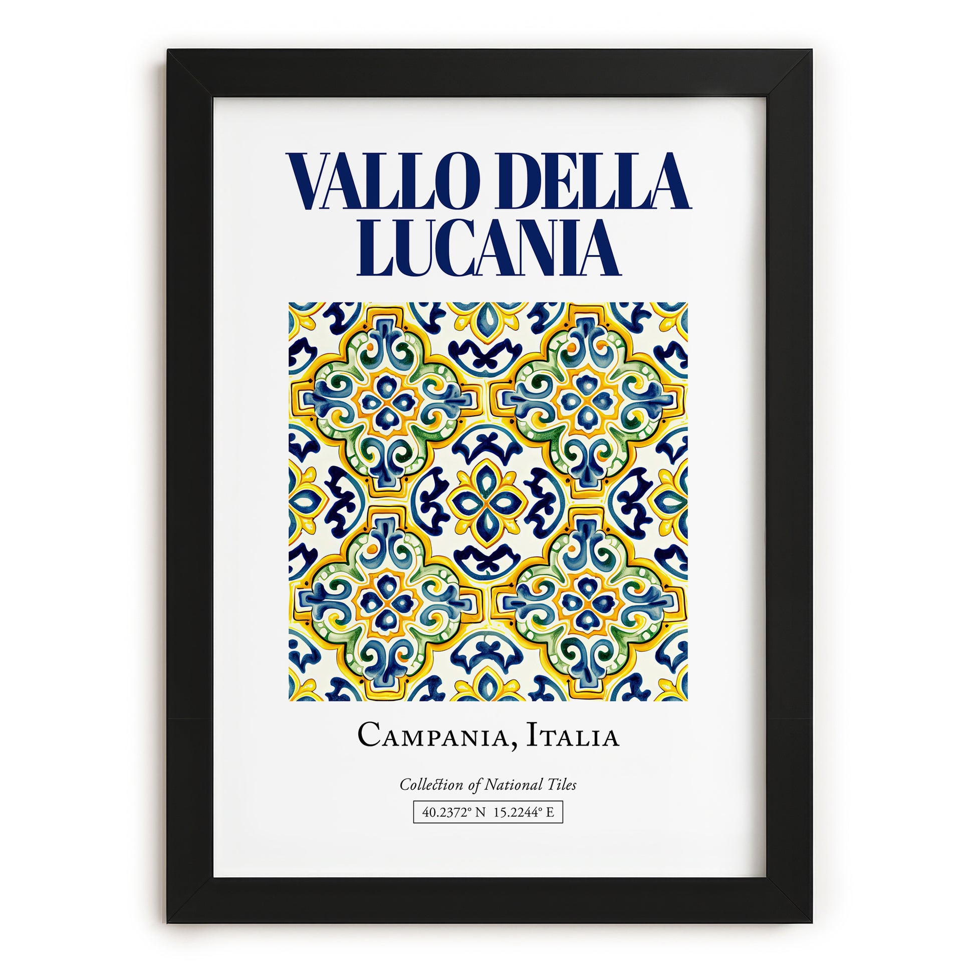 Vallo della Lucania, Italy – Travel Poster, in sleek black frame