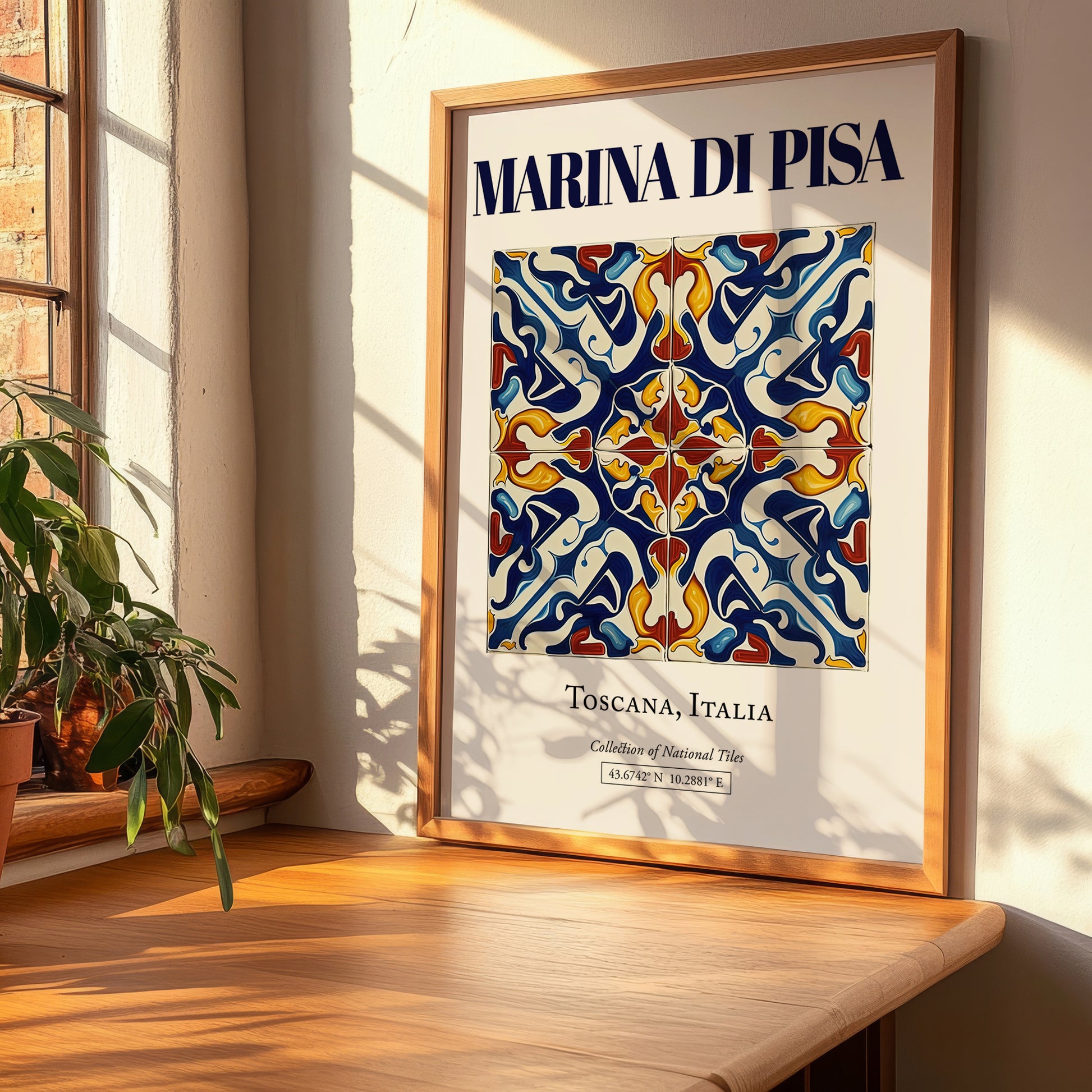 Marina di Pisa, Italy – Tourist Destination Poster, clean layout with no caption