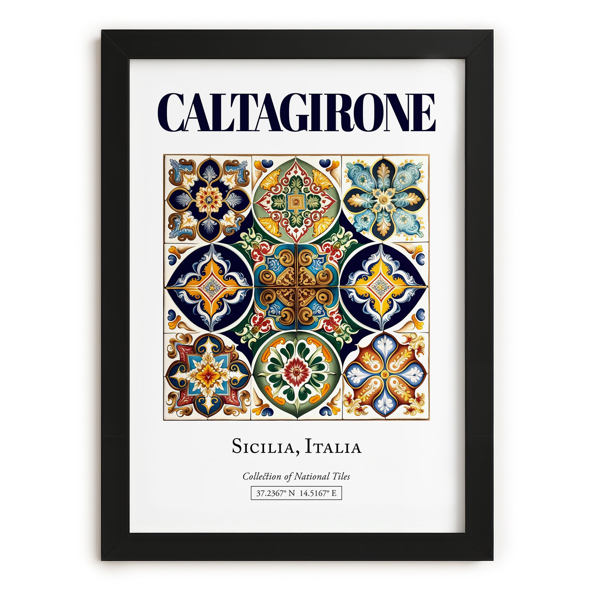Caltagirone, Italy – Travel Wall Decor, in sleek black frame