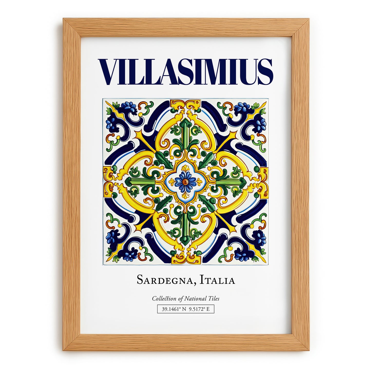 Villasimius, Italy – World Travel Art, set in oak frame