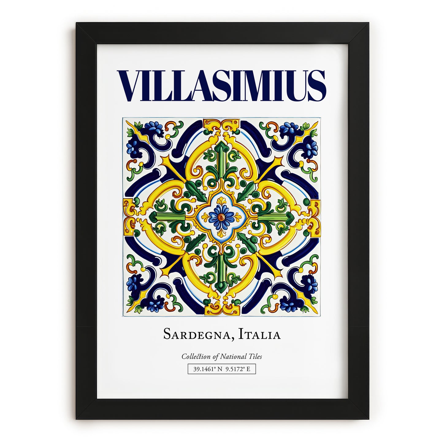 Villasimius, Italy – World Travel Art, in sleek black frame