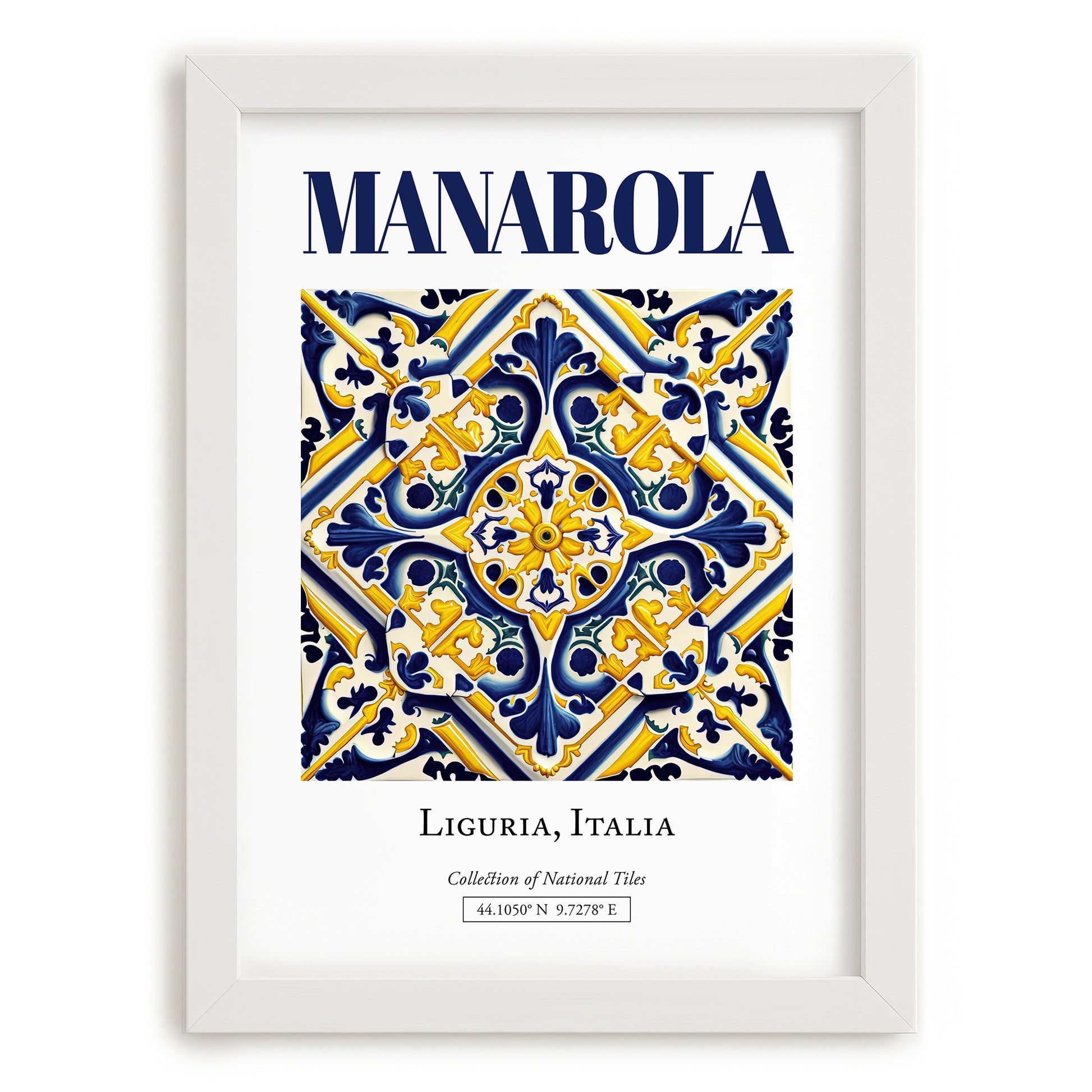 Manarola, Italy – Travel Wall Decor, placed in minimal white frame