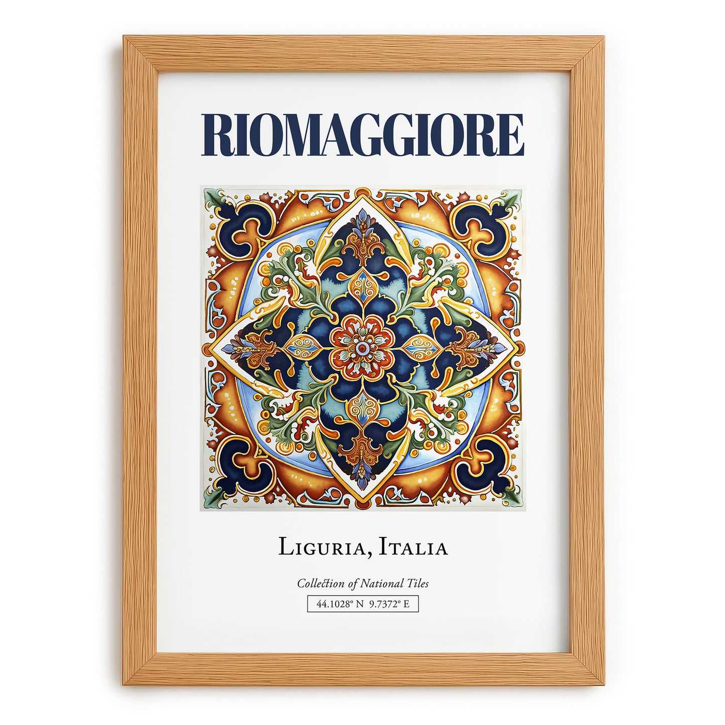 Riomaggiore, Italy – Travel Poster, set in oak frame