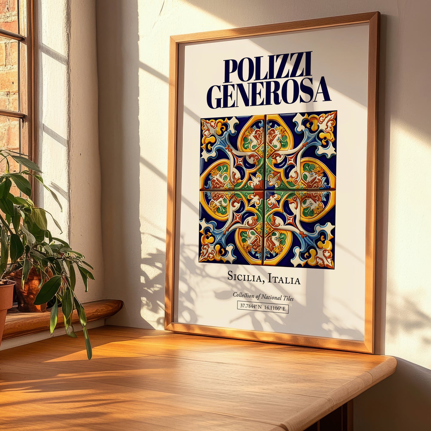 Polizzi Generosa, Italy – Travel Poster, clean layout with no caption