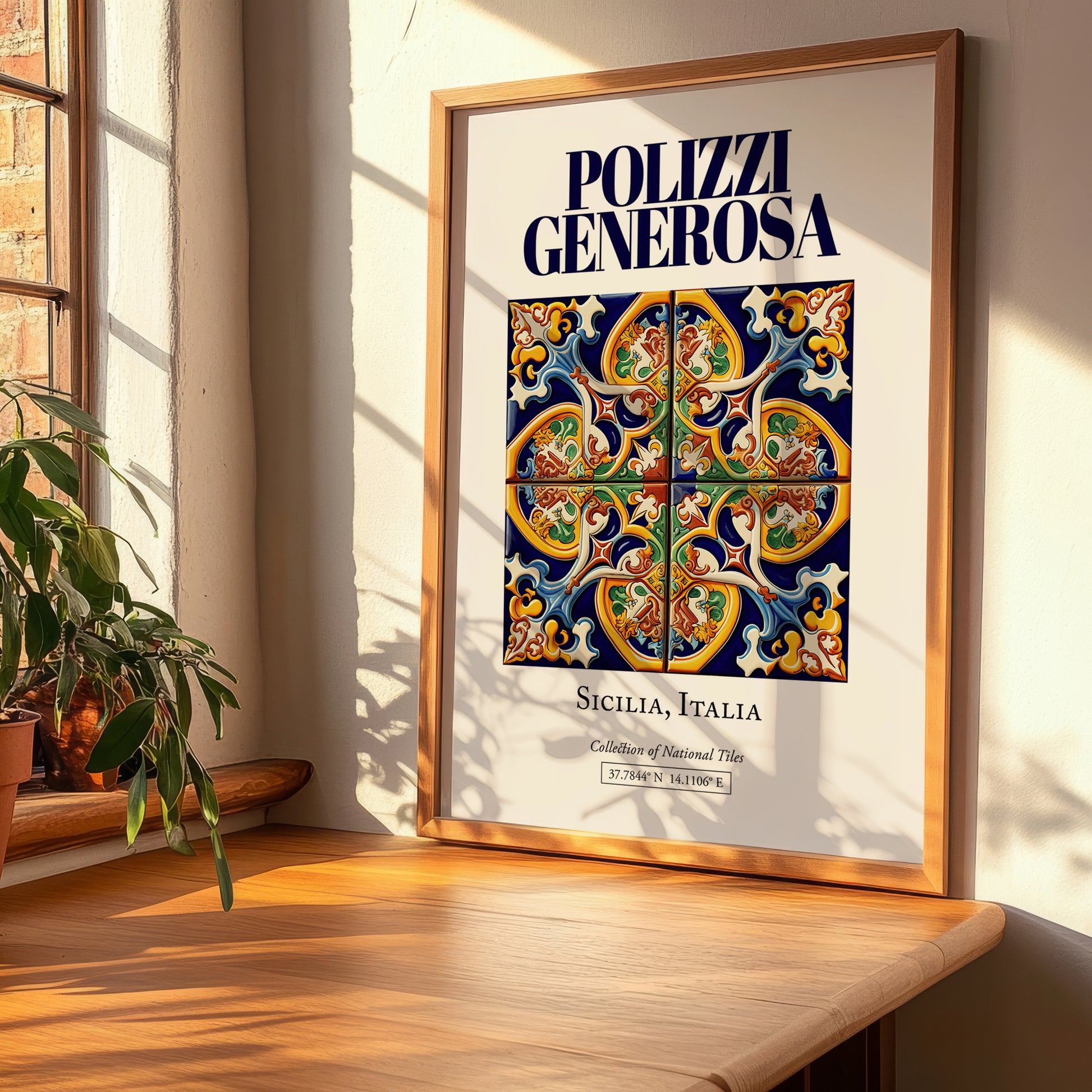 Polizzi Generosa, Italy – Travel Poster, clean layout with no caption