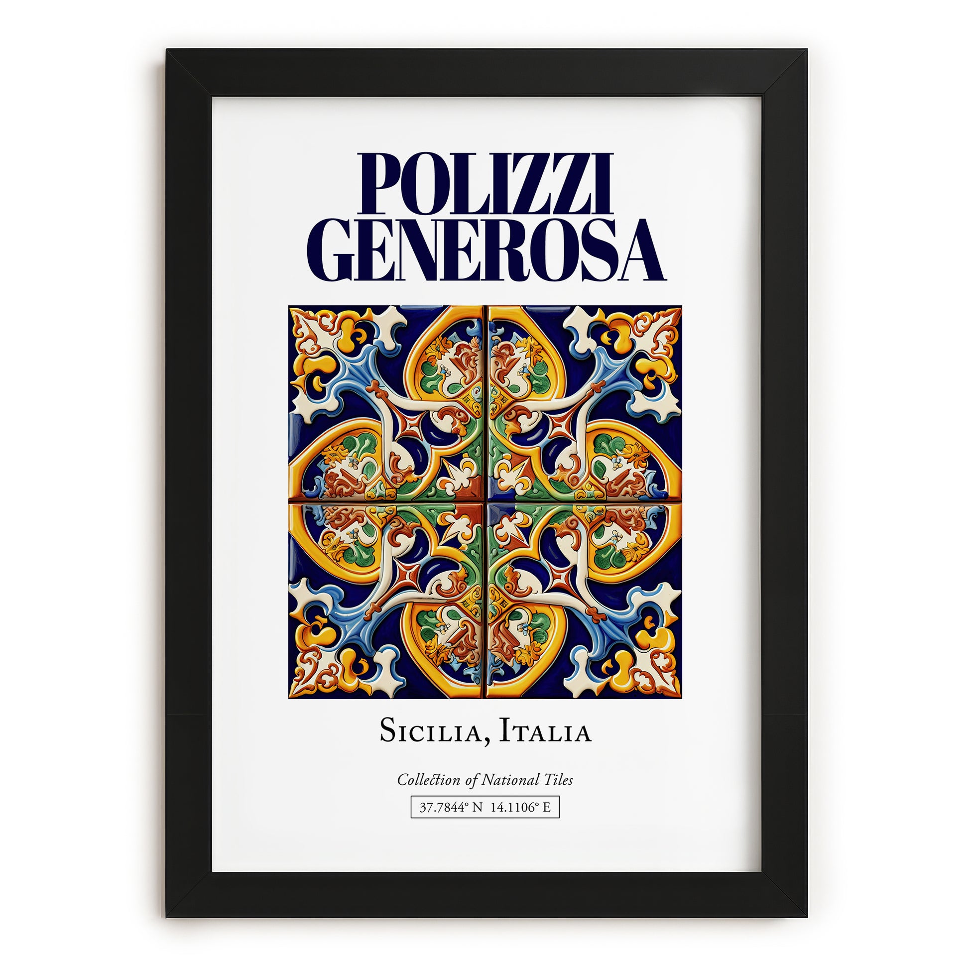Polizzi Generosa, Italy – Travel Poster, in sleek black frame