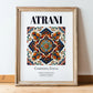 Atrani, Italy – Travel Print, in wooden frame leaning on the floor