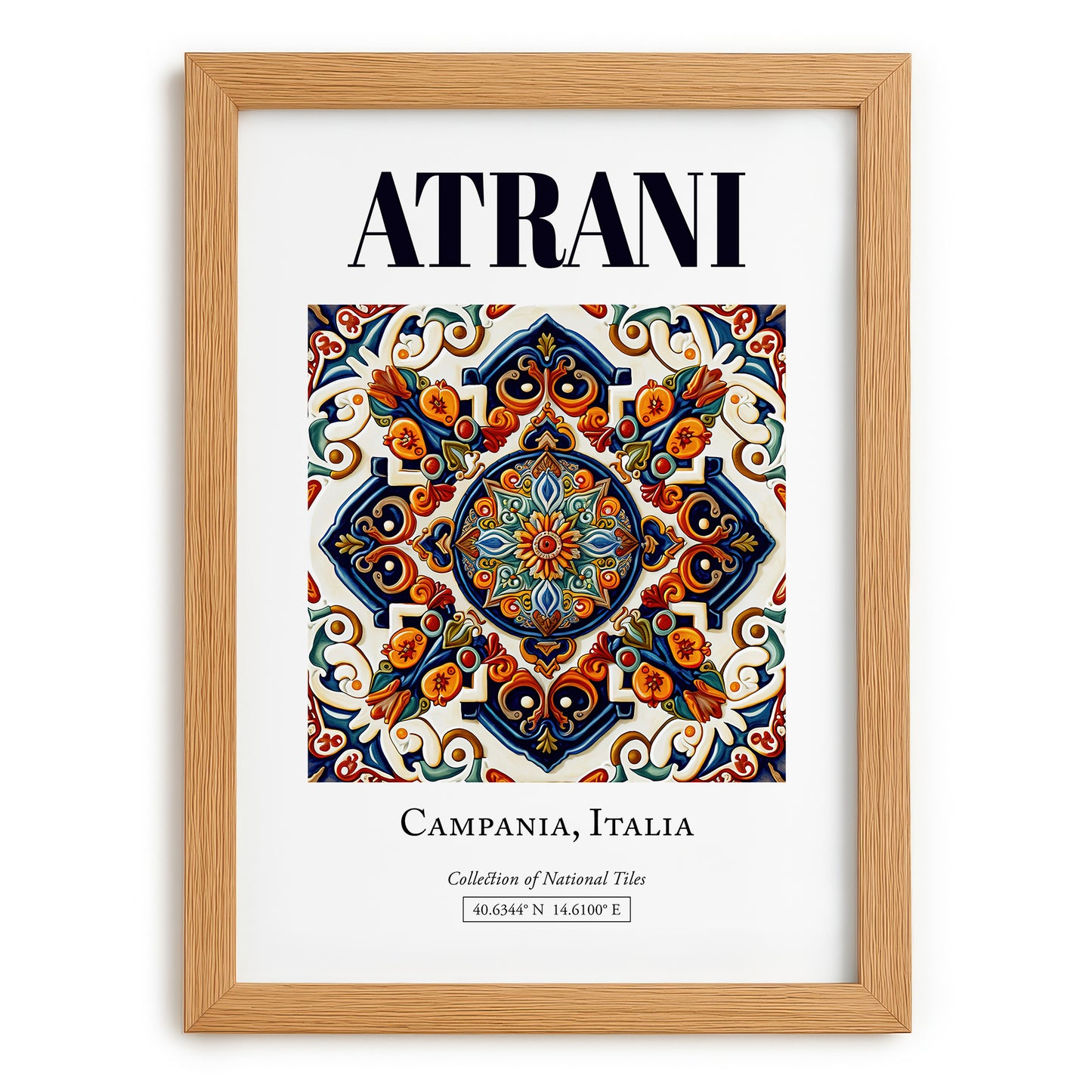 Atrani, Italy – Travel Print, set in oak frame