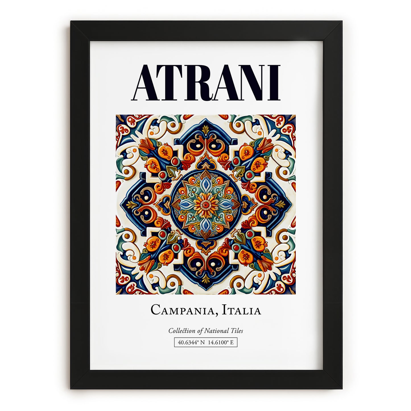 Atrani, Italy – Travel Print, in sleek black frame