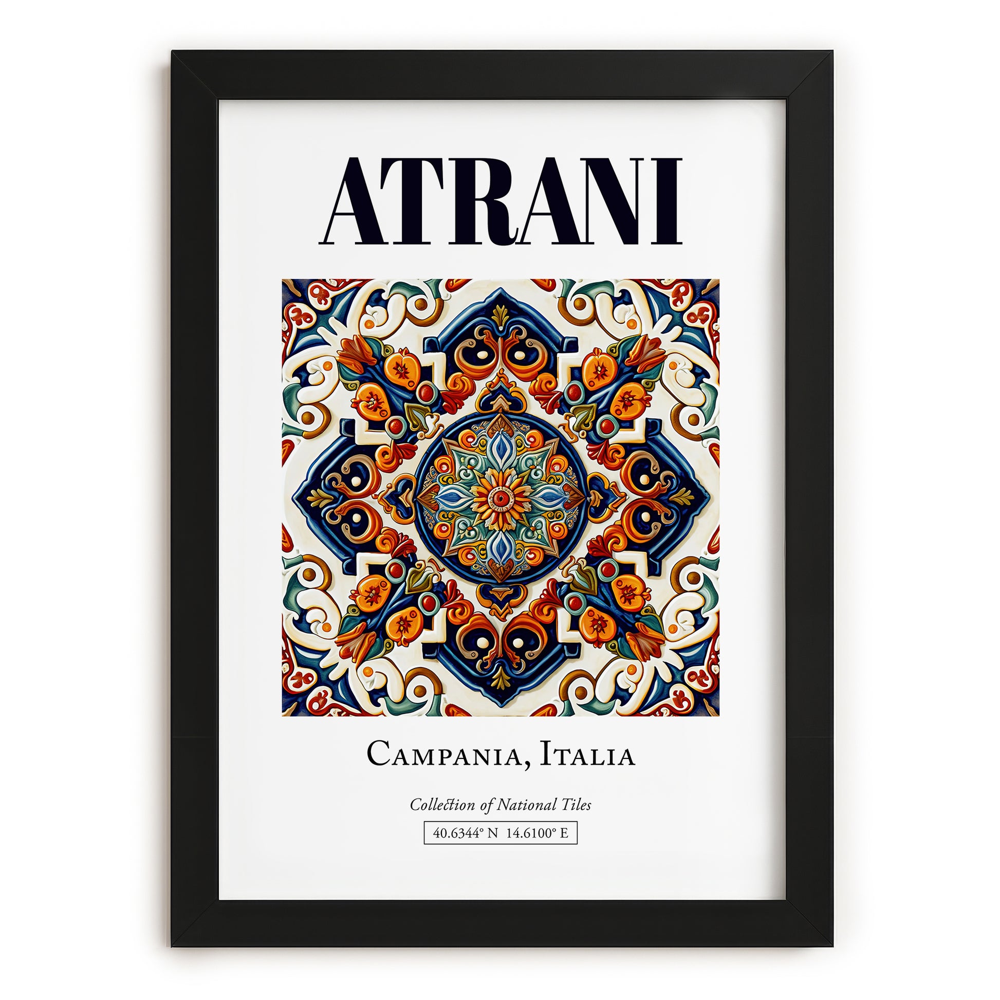 Atrani, Italy – Travel Print, in sleek black frame