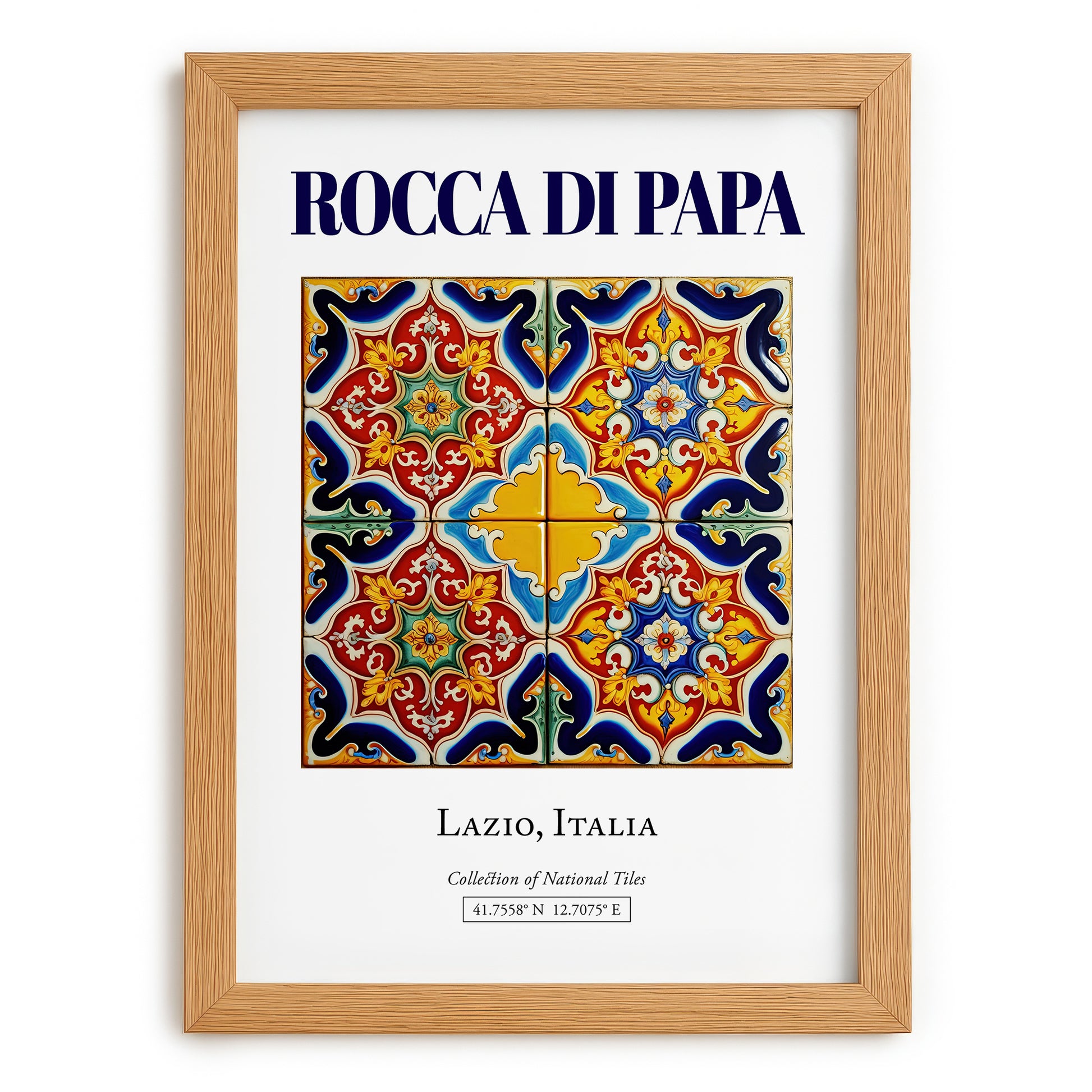 Rocca di Papa, Italy – World Heritage Travel Poster, set in oak frame