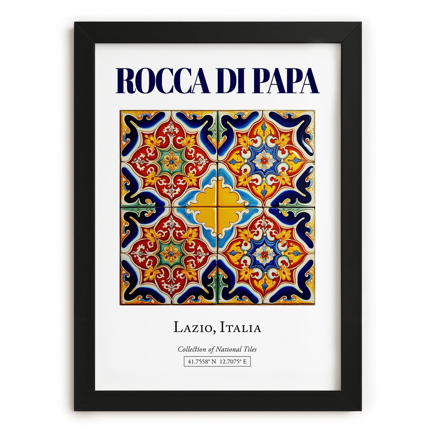 Rocca di Papa, Italy – World Heritage Travel Poster, in sleek black frame