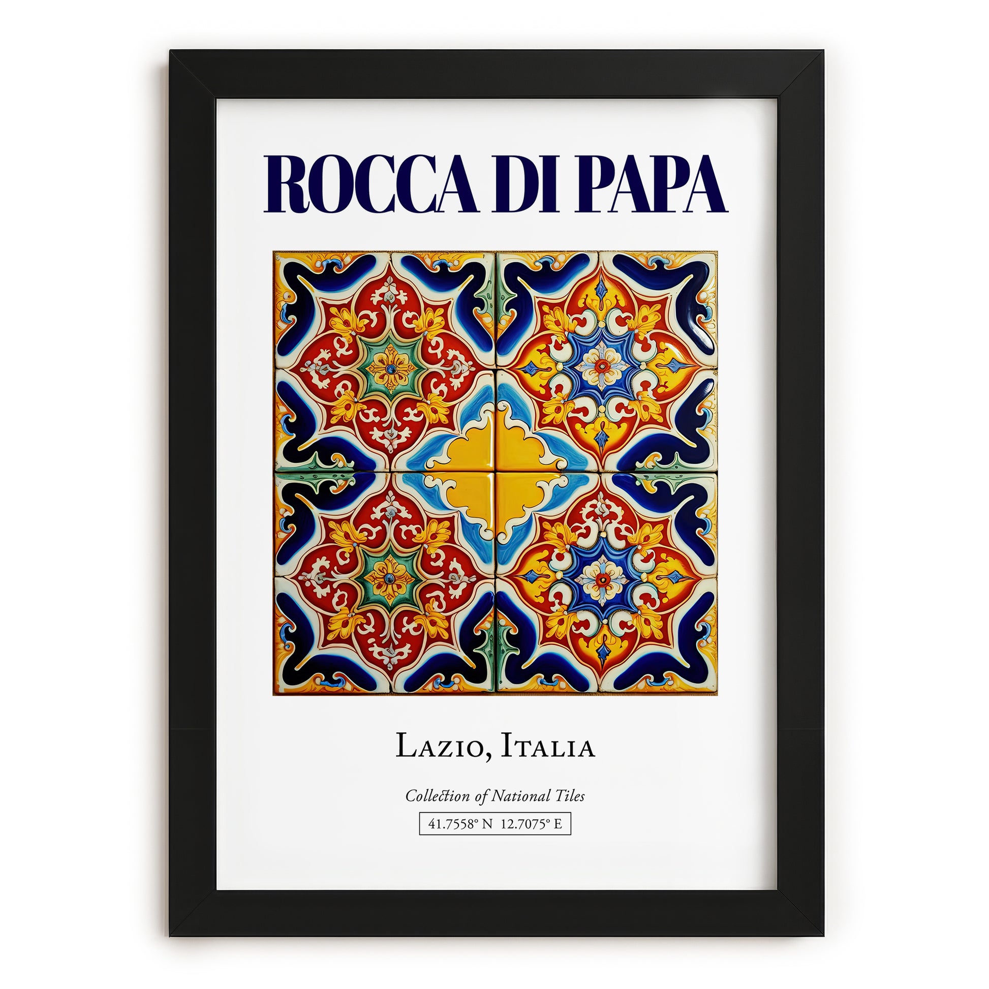 Rocca di Papa, Italy – World Heritage Travel Poster, in sleek black frame
