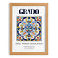 Grado, Italy – Travel Poster, set in oak frame