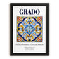 Grado, Italy – Travel Poster, in sleek black frame