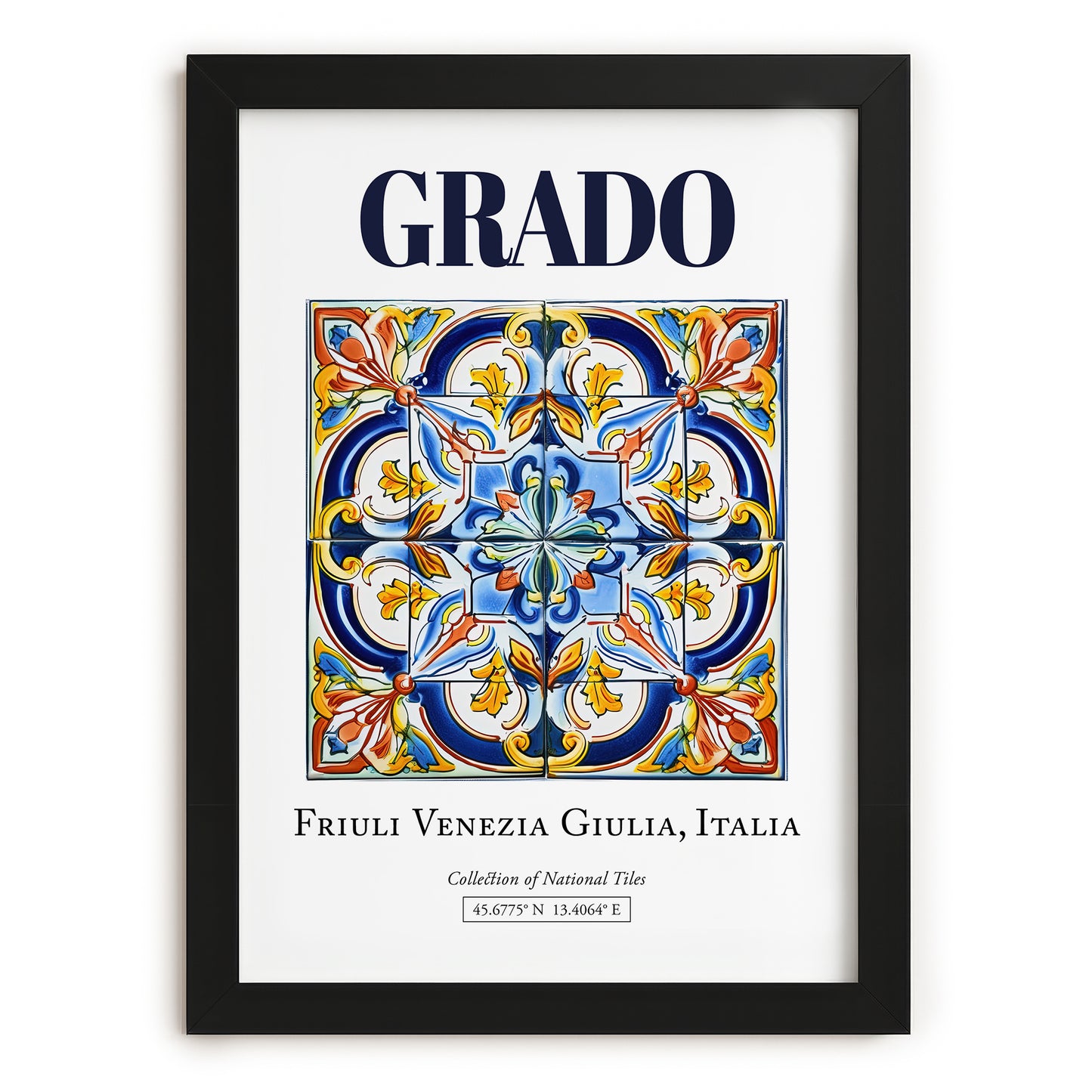 Grado, Italy – Travel Poster, in sleek black frame
