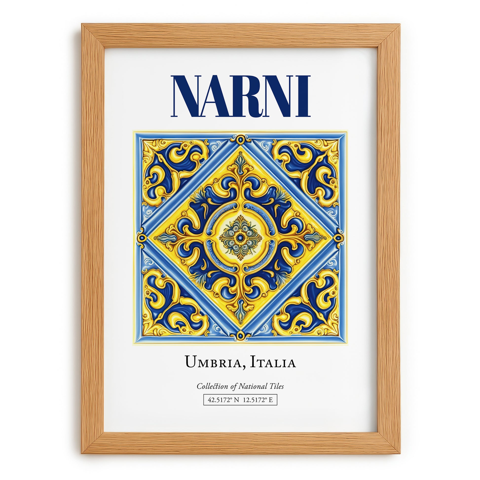 Narni, Italy – Global Cities Wall Print, set in oak frame