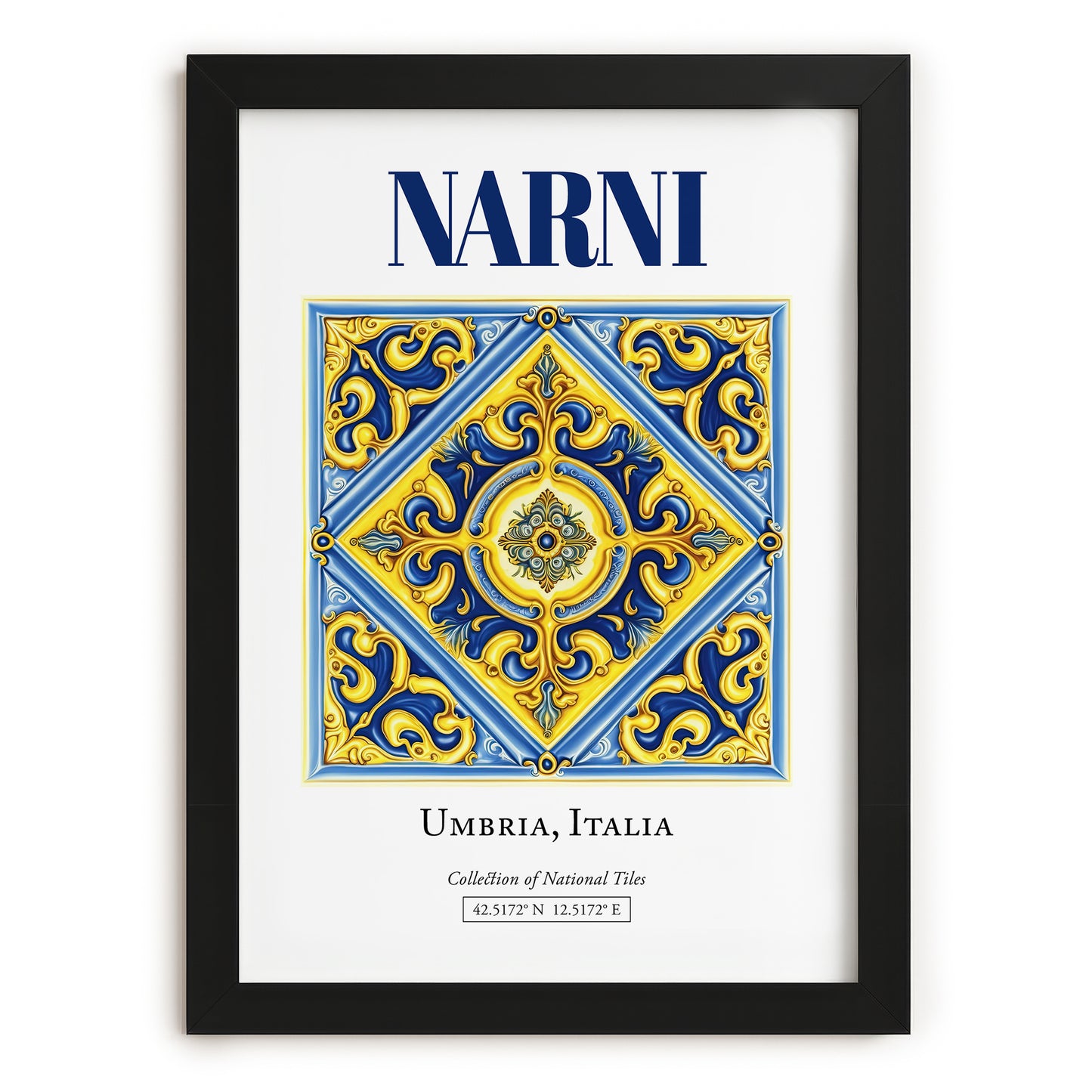 Narni, Italy – Global Cities Wall Print, in sleek black frame